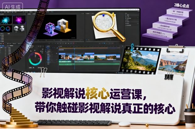 影视解说核心运营课,带你触碰影视解说真正的核心-独角兽众创资源站独角兽网创资源站
