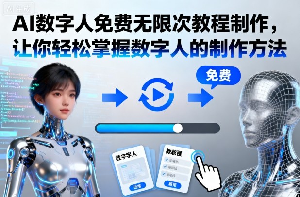 AI数字人免费无限次教程制作,让你轻松掌握数字人的制作方法-独角兽众创资源站独角兽网创资源站