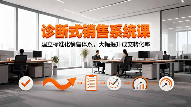 诊断式销售系统课,建立标准化销售体系,大幅提升成交转化率-独角兽众创资源站独角兽网创资源站