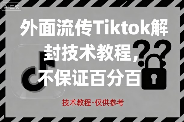 外面流传Tiktok解封技术教程，不保证百分百，具体自测-独角兽众创资源站独角兽网创资源站
