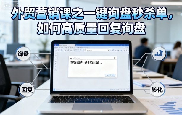 外贸营销课之一键询盘秒杀单,如何高质量回复询盘-独角兽众创资源站独角兽网创资源站