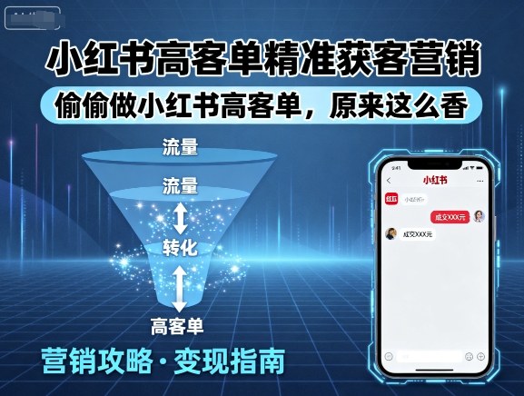 小红书高客单精准获客营销，偷偷做小红书高客单，原来这么香-独角兽众创资源站独角兽网创资源站