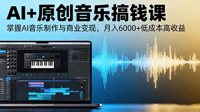 AI+原创音乐搞钱课:掌握AI音乐制作与商业变现,月入6000+低成本高收益-独角兽众创资源站独角兽网创资源站