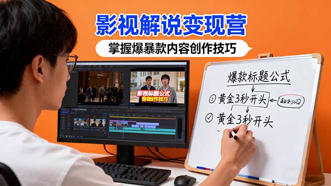影视解说变现营:通过30+实战案例爆款内容创作技巧,掌握影视解说盈利密码-独角兽众创资源站独角兽网创资源站