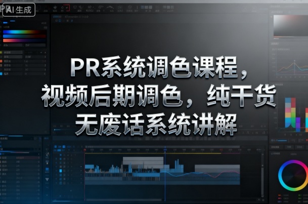 PR系统调色课程,视频后期调色,纯干货无废话系统讲解-独角兽众创资源站独角兽网创资源站