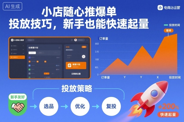 小店随心推爆单投放技巧，新手也能快速起量-独角兽众创资源站独角兽网创资源站