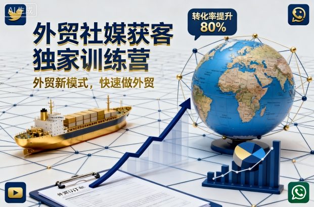 外贸社媒获客独家训练营,外贸新模式,快速做外贸-独角兽众创资源站独角兽网创资源站