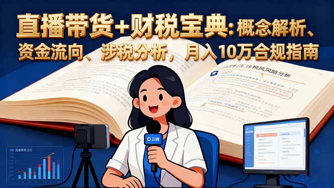 直播带货+财税宝典：概念解析、资金流向、涉税分析，月入10万合规指南-独角兽众创资源站独角兽网创资源站