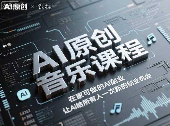 AI原创音乐课程,在家可做的Ai副业,让Ai给所有人一次新的创业机会-独角兽众创资源站独角兽网创资源站