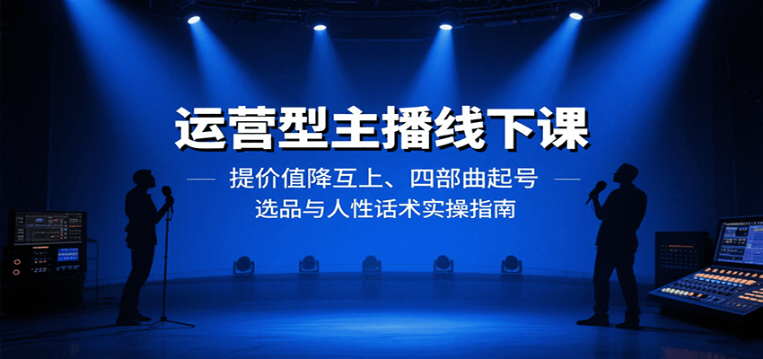运营型主播线下课：提价值降互上、四部曲起号、选品与人性话术实操指南-独角兽众创资源站独角兽网创资源站
