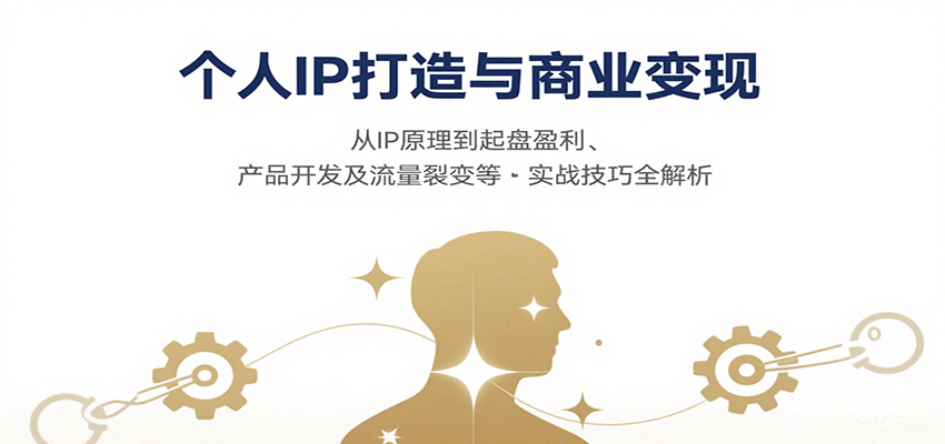个人IP打造与商业变现，从IP原理到起盘盈利、产品开发及流量裂变等实战技巧全解析-独角兽众创资源站独角兽网创资源站