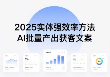 实体强效率方法：AI批量产出获客文案，2025年普通人拥抱AI，实现实体创收-独角兽众创资源站独角兽网创资源站