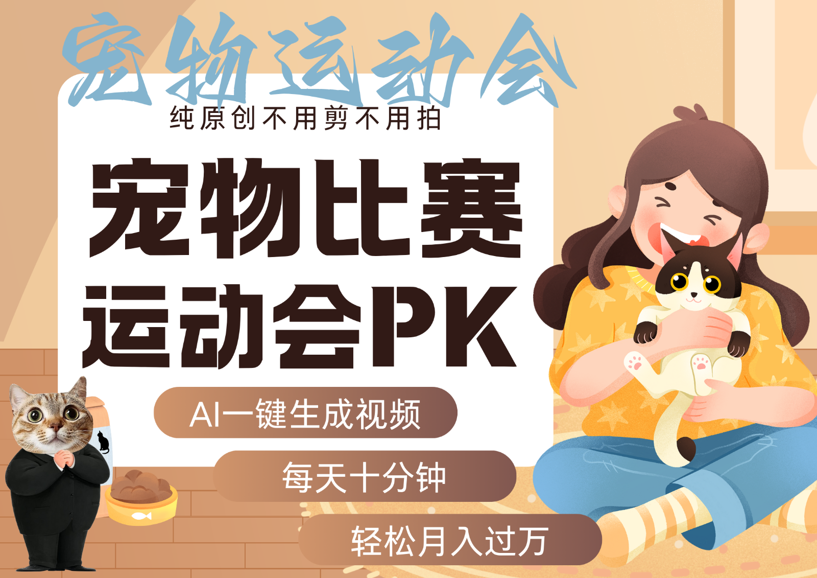 AI萌宠运动员跳水 射击 篮球 足球比赛 每天十分钟 附详细提示词文案库 代替做…-独角兽众创资源站独角兽网创资源站