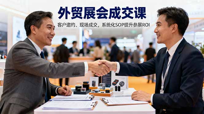 外贸展会成交课,含目标制定、客户邀约、现场成交,系统化SOP提升参展ROI-独角兽众创资源站独角兽网创资源站