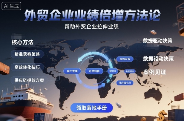 外贸企业业绩倍增方法论，帮助外贸企业拉伸业绩-独角兽众创资源站独角兽网创资源站