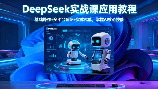DeepSeek实战课应用教程、基础操作+多平台适配+实体赋能,掌握AI核心技能-独角兽众创资源站独角兽网创资源站